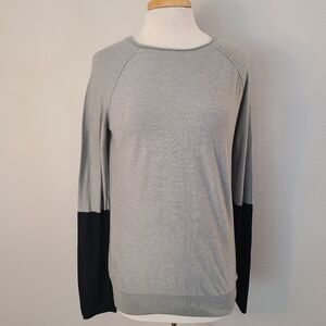 T Alexander Wang Gray Color Block Long Sleeve Top